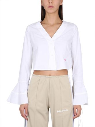 Palm Angels White Regular Solid Shirt