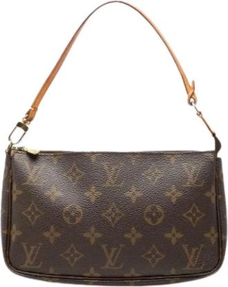 Louis Vuitton Pre-owned Pochette Accessoires - Dames - Vintage Schoudertas - Bruin - ONE Size - Leer - Vintage