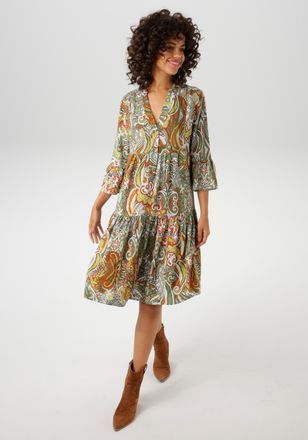 Aniston Tunikakleid mit farbharmonischem, grossflächigen Paisley-Muster