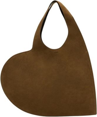 Coperni Double Heart Tote - Dames - Handtassen - Bruin - ONE Size - Leer - Tassen