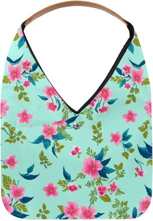 Generic Aesthetic Flower Reusable Lightweight Grocery Bags - Foldable Into Compact Pouch, Washable & Sturdy, Multipurpose for Shopping and Travel