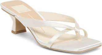 Dolce Vita Brevel Kitten Heel Flip Flop in True White Satin at Nordstrom, Size 9.5