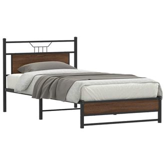 Berkfield Home Bed Frame without Mattress Brown Oak 107x203 cm Engineered Wood