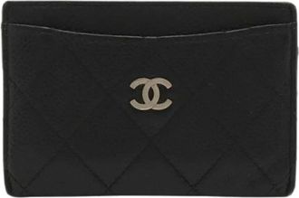 Chanel Pre-owned Wallets, female, Black, Size: ONE SIZE Pre-owned Classic Caviar Leather Card Case
