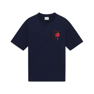 Dr&ocirc;le de Monsieur T-Shirts, male, Blue, Size: XL Hibiscus Brod&eacute;e T-Shirt