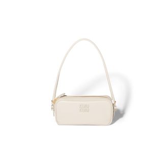 Miu Miu Leather Pouch, Woman, Chalk White