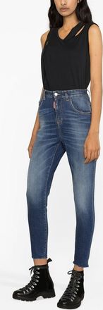 Dsquared2 Womens Blue Cotton Pants - Size EU 38 (Womens)