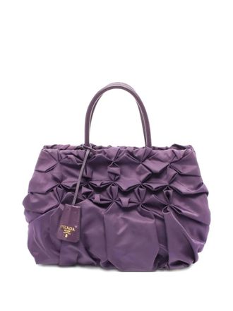 Prada 2000s ruffled handbag - women - Nylon - One Size - Purple
