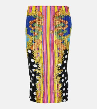 【送料&関税込】Versace Midi Skirt Versace crocodile-embossed Midi Skirt | Black | FARFETCH