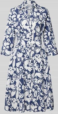 More & More More & More Midikleid aus Baumwoll-Mix in Marine, Gr&ouml;&szlig;e 34