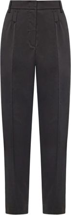 Genny Straight Broeken - Dames - Straight fit broeken - Zwart - S - Satijn - Broeken