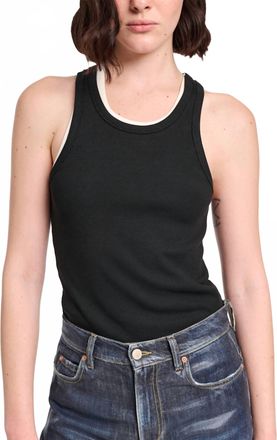 Dorothee Schumacher Ribbed Seduction Top In Pure Black