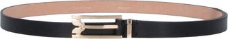 Victoria Beckham Slim Black Geometric Buckle Belt