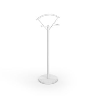 HERDASA Gal&aacute;n de noche de madera de haya y metal blanco 117x42x34 cm