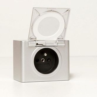 NEMO Spring Combibox schakeldoos met stopcontact IP44 grijs