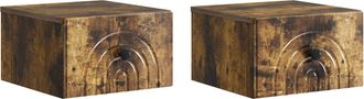 vidaXL Mesita De Noche De Pared 2 Uds. Roble Ahumado 33 X 34,5 X 20 Cm Vidaxl