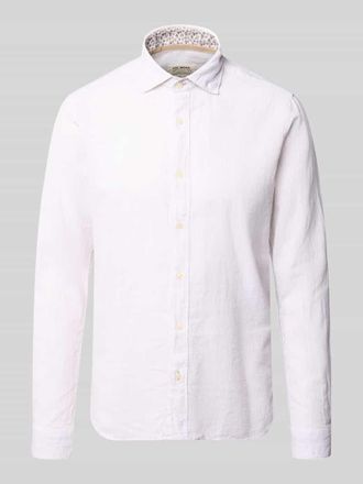 Fil Noir Regular Fit Business-Hemd aus Leinen-Baumwoll-Mix Modell ROMA in Taupe, Gr&ouml;&szlig;e 38