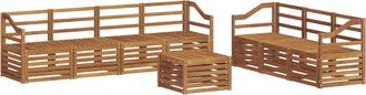vidaXL Juegos De Sof&aacute;s 8 Uds. Natural Madera De Acacia S&oacute;lida Vidaxl