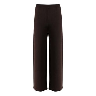 Max Mara Dark Brown Wool Knit Trousers
