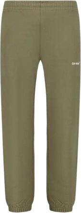 Off-white Mens Wave Diag Slim Shorten Sweatpant Army Green Cotton - Size X-Large