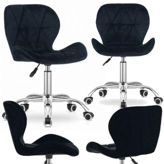 OEM Silla Giratoria De Terciopelo Rivello - Negro