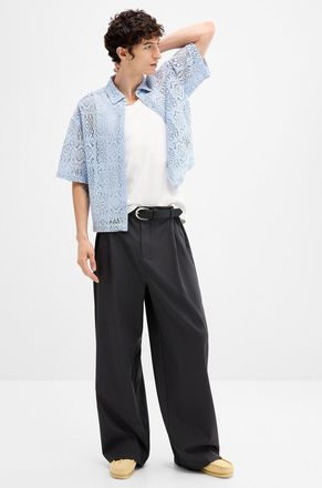 Djab Mens Soft twill wide pant Dalston fit - Wide pleated