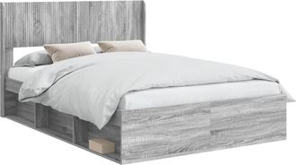 vidaXL Estructura De Cama Con Almacenamiento Y Cabecero Sonoma Gris Vidaxl