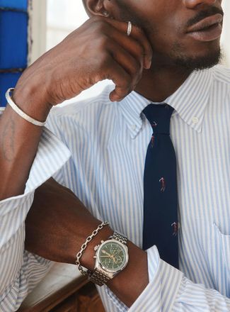 BOSS Mens Green chronograph watch