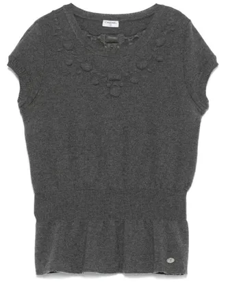Chanel 2010S Wool Trompe-Loeil Necklace Top, Size Int; S (Authentic Pre- Loved)