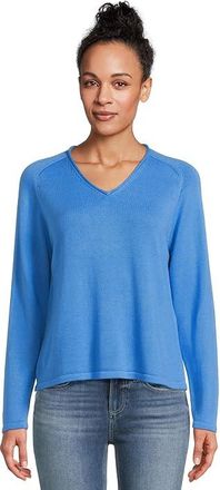 Eileen Fisher V-Neck Sweater Womens Sweater Azure : LG, Cashmere/Cotton/Polyester
