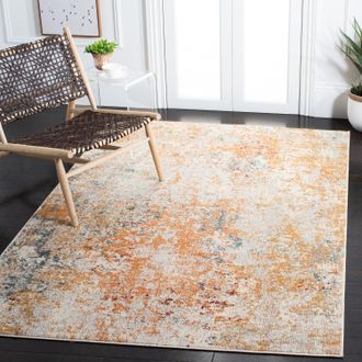 Safavieh Madison Machine Made Area rug, Ivory / Orange Contemporary Style Easy Care