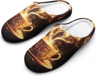 Generic Magices Coffee Womens Slippers Warm House Slippers Indoor House Shoes with Anti-Skid Rubber Sole