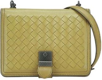 Bottega Veneta Pre-owned Cross Body Bags, female, Yellow, Size: ONE SIZE Pre-owned Leather shoulder-bags