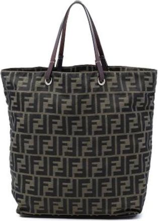 Fendi Pre-owned Tote Bags, female, Brown, Size: ONE SIZE Pre-owned Canvas Tote Bag