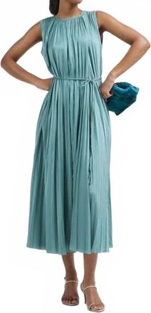 Ulla Johnson Fianna Pleated Midi Dress In Sea Glass