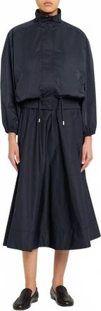 SIMKHAI Flynn Midi Skirt In Dark Midnight