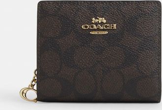 Coach Snap Wallet In Signature Canvas
