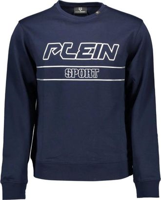 Plein Sport Katoenen Trui - Heren - Sweatshirts - Blauw - M - Katoen - Hoodies & sweatvesten