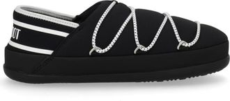 Moon Boot Black Logo Slippers