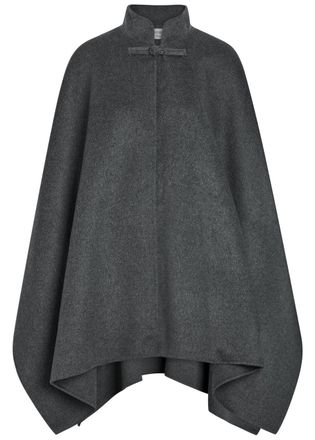R&oacute;he Pankou Wool and Cashmere-blend Cape - Dark Grey - One Size
