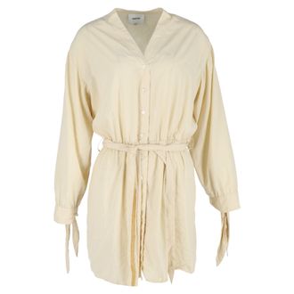 Nanushka Shirt Dress in Yellow Cotton