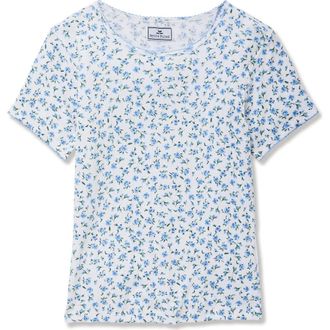 Petite Plume Pima Cotton Pointelle T-Shirt in Blue at Nordstrom, Size X-Large