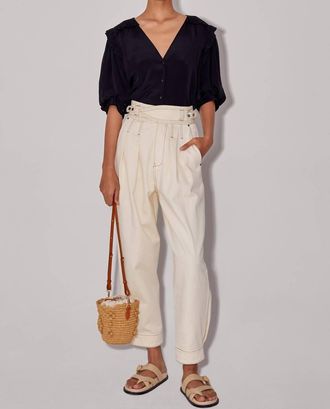 Magali Pascal Adrienne Jeans With Button Closure In Ecru