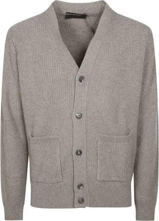 FILIPPO DE LAURENTIIS Cardigan Coste Inglese - Heren - Truien - Beige - Maat: M Zijde