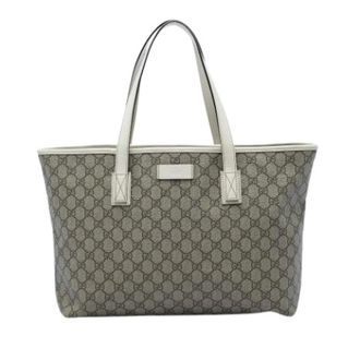 Gucci Pre-owned Canvas Tote Bag - Dames - Vintage Shopper - Bruin - ONE Size - Leer - Vintage