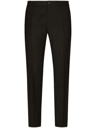 Dolce & Gabbana pressed-crease tailored flannel trousers - Black