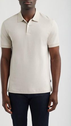 BOSS Parlay Cotton Piqu&eacute; Polo in Open Beige at Nordstrom, Size Xx-Large