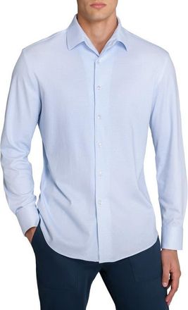 Brooklyn Brigade Wavy Print Knit Long Sleeve Basic in White/blue at Nordstrom, Size Xx-Large