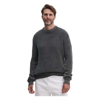 Alpha Industries Alpha Industries, Round-neck Knitwear, male, Gray, Size: M Stylish Pullover Sweatshirts and Hoodies