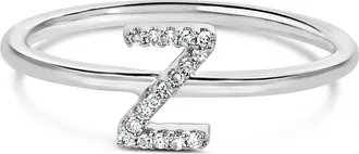 House of Brilliance 10K Gold Diamond Accent Initial A-Z Ring